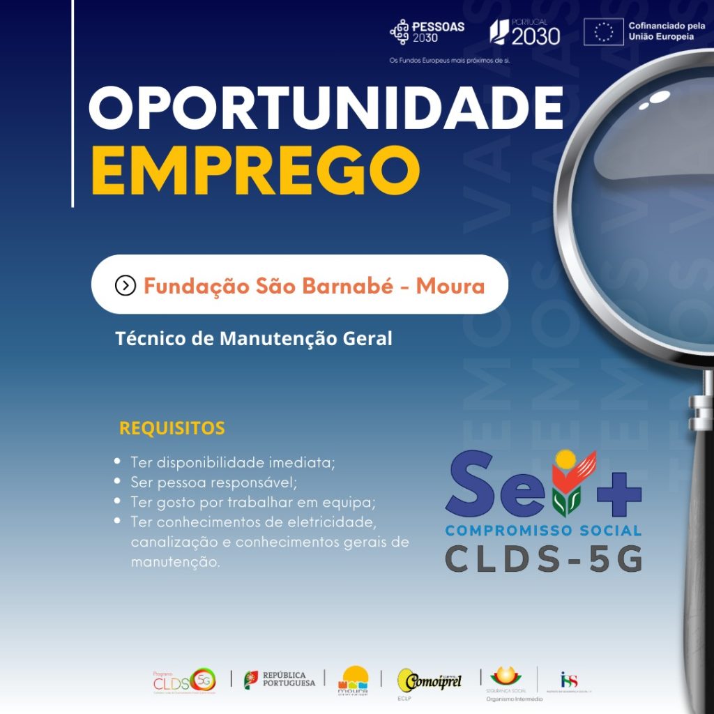 Oportunidade de Emprego | Fundação São Barnabé - Moura |