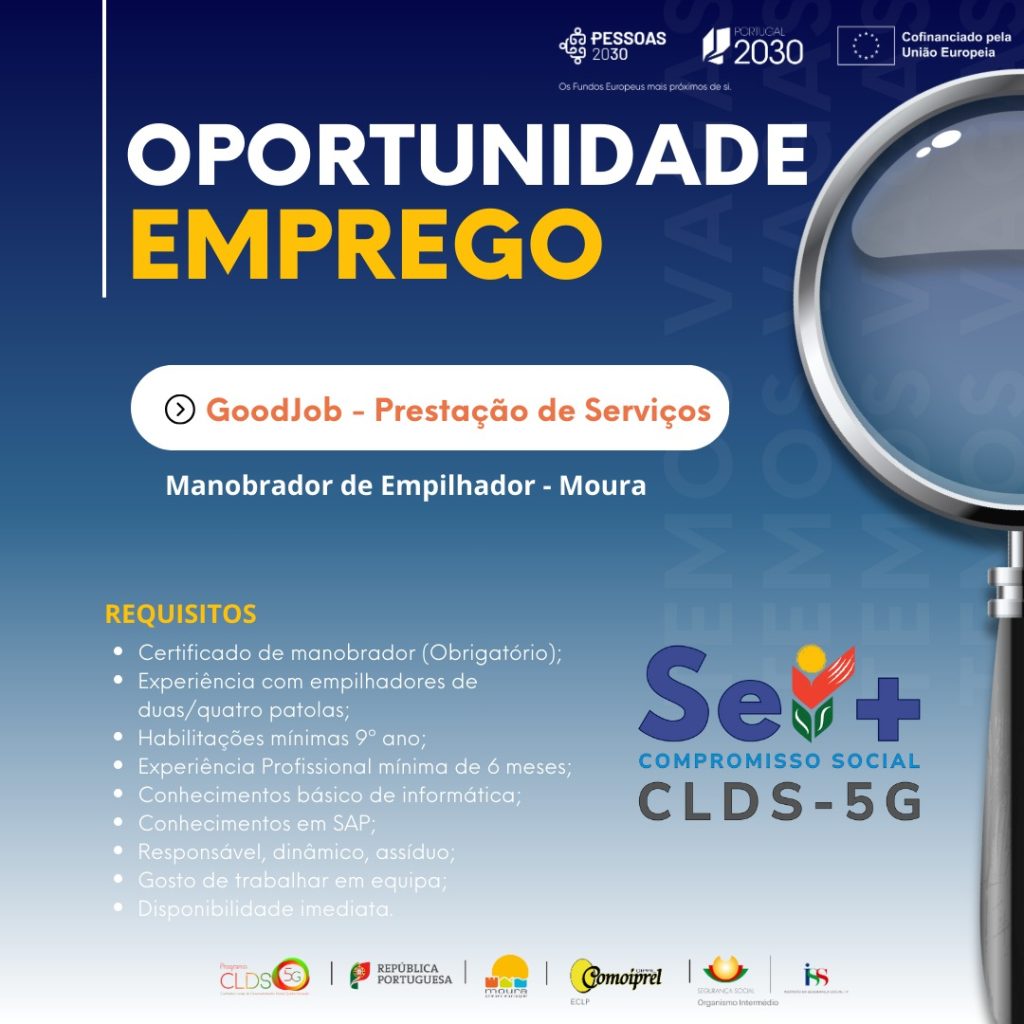 Oportunidade de Emprego | Manobrador de Empilhador - Moura |